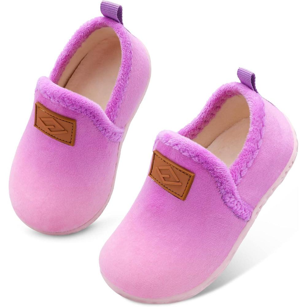 Lefflow Toddler Slippers Boys Girls House Shoes Slip on Baby Sock Shoes Lightweight Outdoor Walking Shoes(Grpipurple)