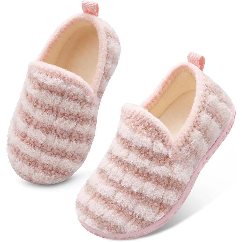 Lefflow Toddler Slippers Boys Girls House Shoes Slip on Baby Sock Shoes Lightweight Outdoor Walking Shoes(Prpink)