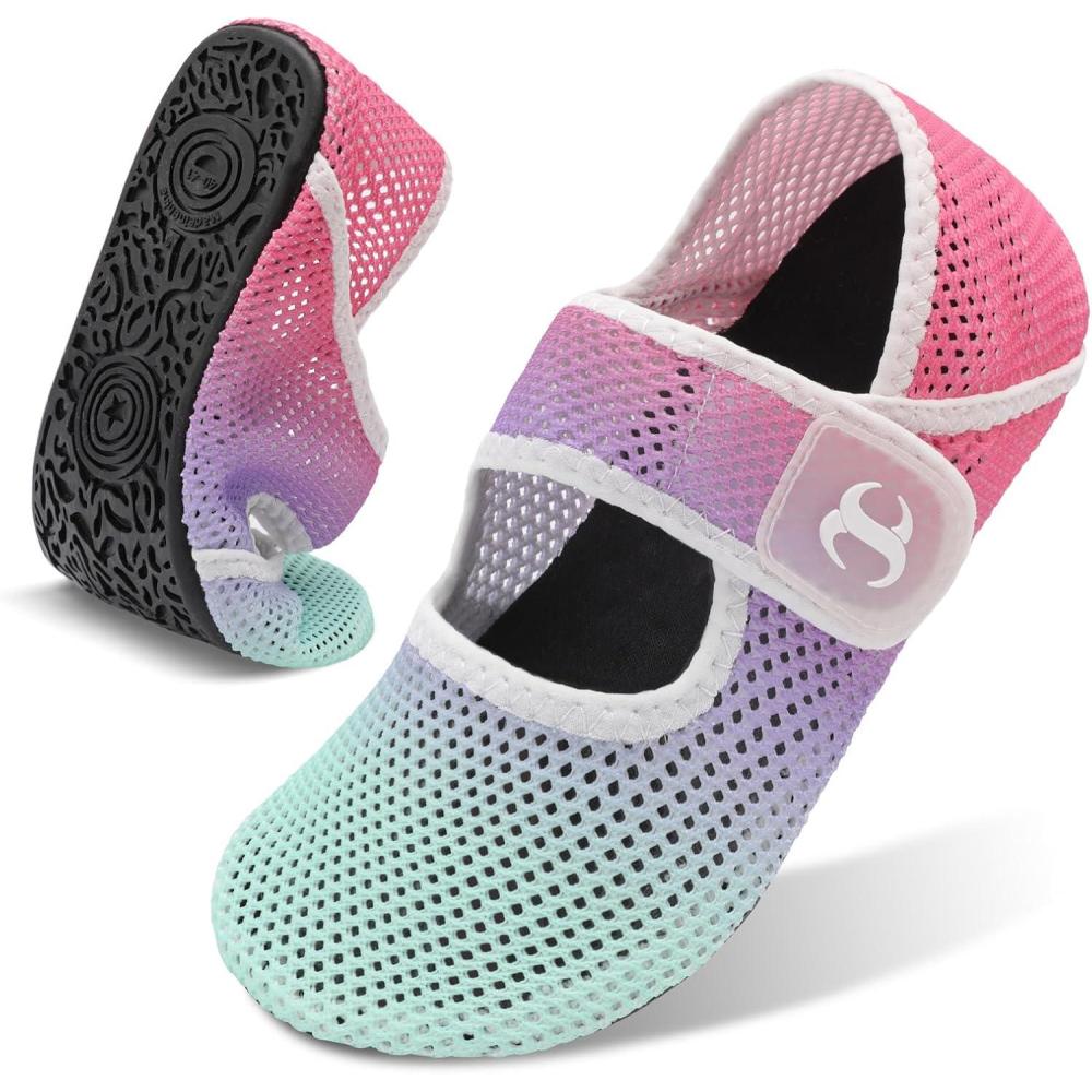 Water Shoes for Women Men Barefoot Beach Swim Aqua Socks Summer Wide Slides Sandals Quick Dry Pool River Sea Sock Shoes(Meshgradient)