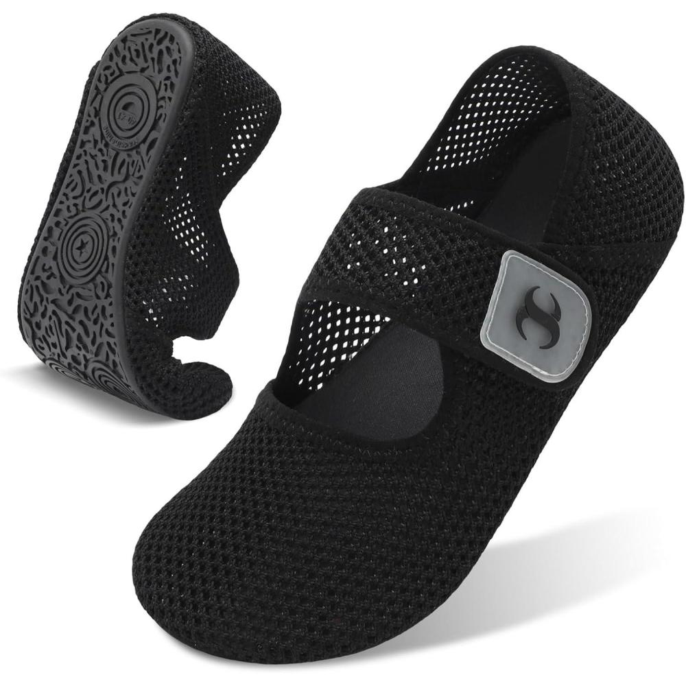 Water Shoes for Women Men Barefoot Beach Swim Aqua Socks Summer Wide Slides Sandals Quick Dry Pool River Sea Sock Shoes(Meshblack)