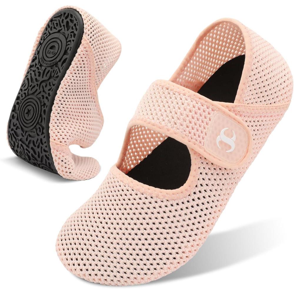 Water Shoes for Women Men Barefoot Beach Swim Aqua Socks Summer Wide Slides Sandals Quick Dry Pool River Sea Sock Shoes(Mesh Orange)