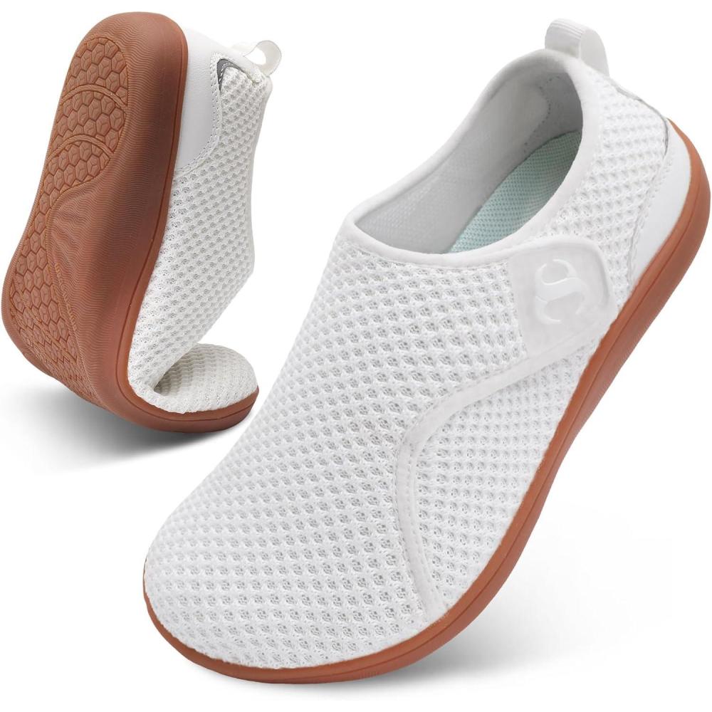 Womens Walking Shoes Comfortable Wide Diabetic Shoes Adjustable Zero Drop Edema Shoe Breathable Neuropathy Nursing Shoes Casual Wide Width Sneakers(A-white)