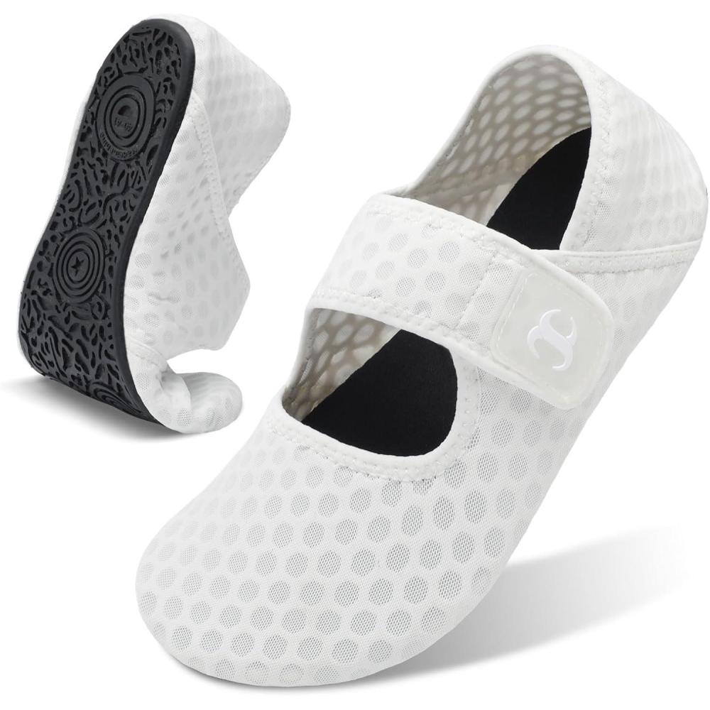 Water Shoes for Women Men Barefoot Beach Swim Aqua Socks Summer Wide Slides Sandals Quick Dry Pool River Sea Sock Shoes(White)