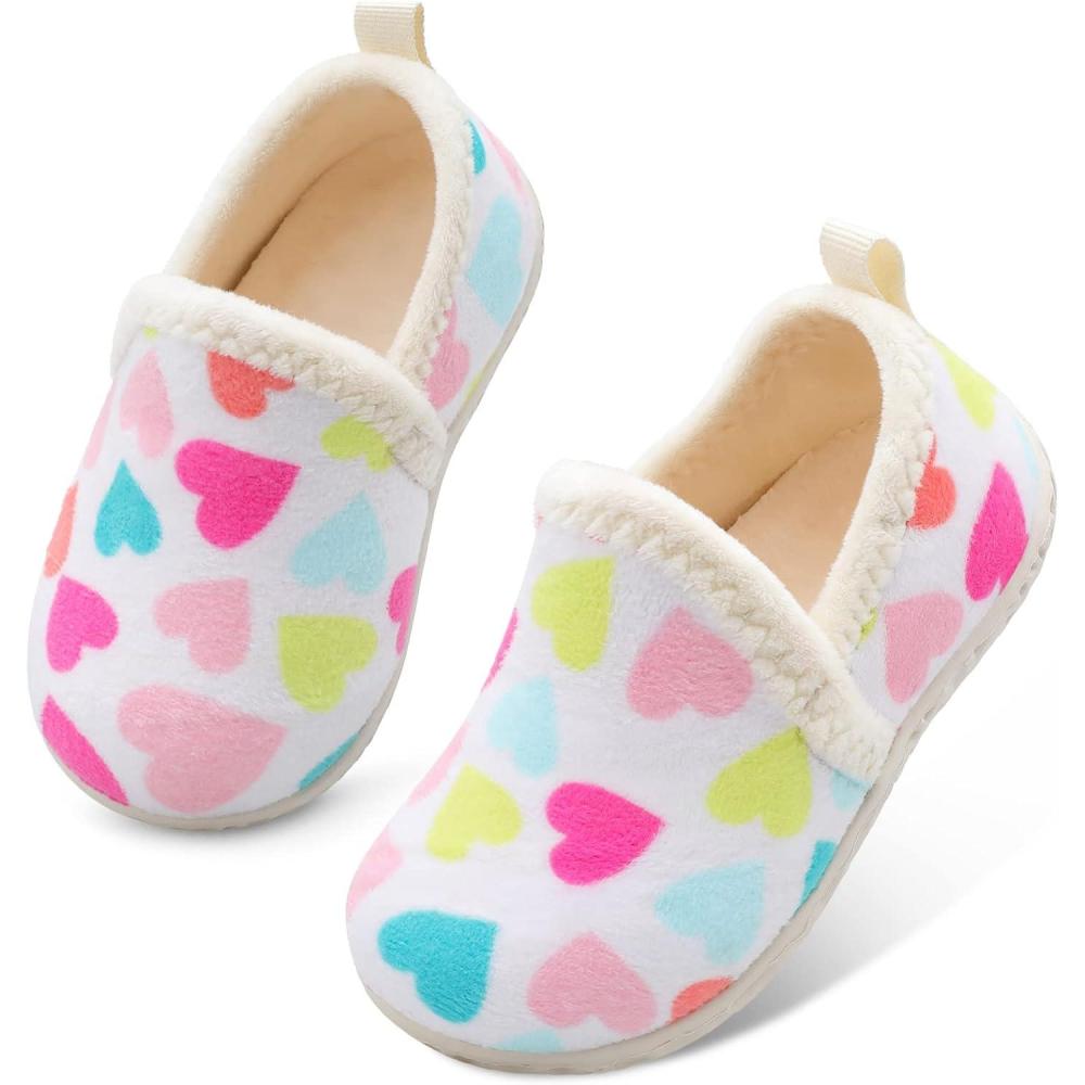 Lefflow Toddler Slippers Boys Girls House Shoes Slip on Baby Sock Shoes Lightweight Outdoor Walking Shoes(Beheart)