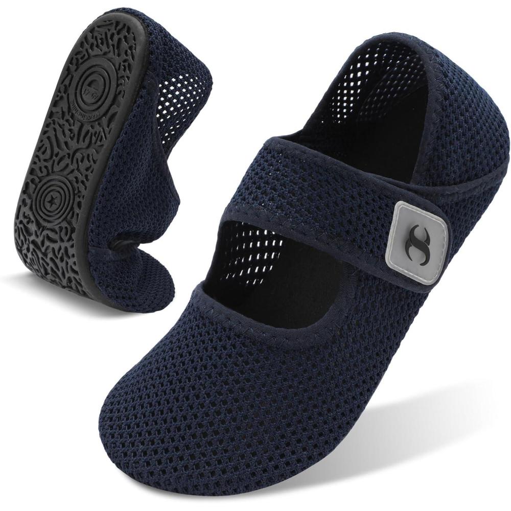 Water Shoes for Women Men Barefoot Beach Swim Aqua Socks Summer Wide Slides Sandals Quick Dry Pool River Sea Sock Shoes(Meshdarkblue)