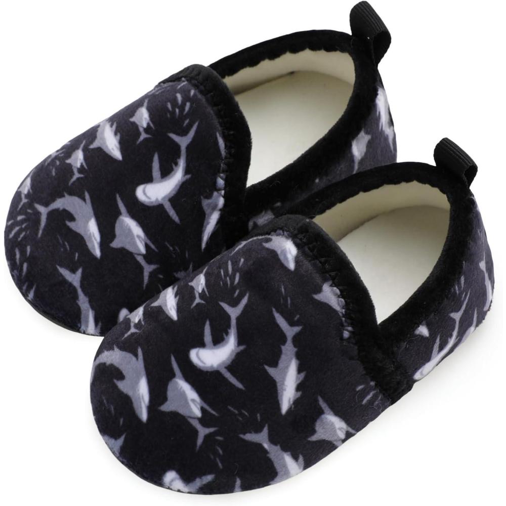 Scurtain Unisex Kids Toddler Slippers(Black/Shark)