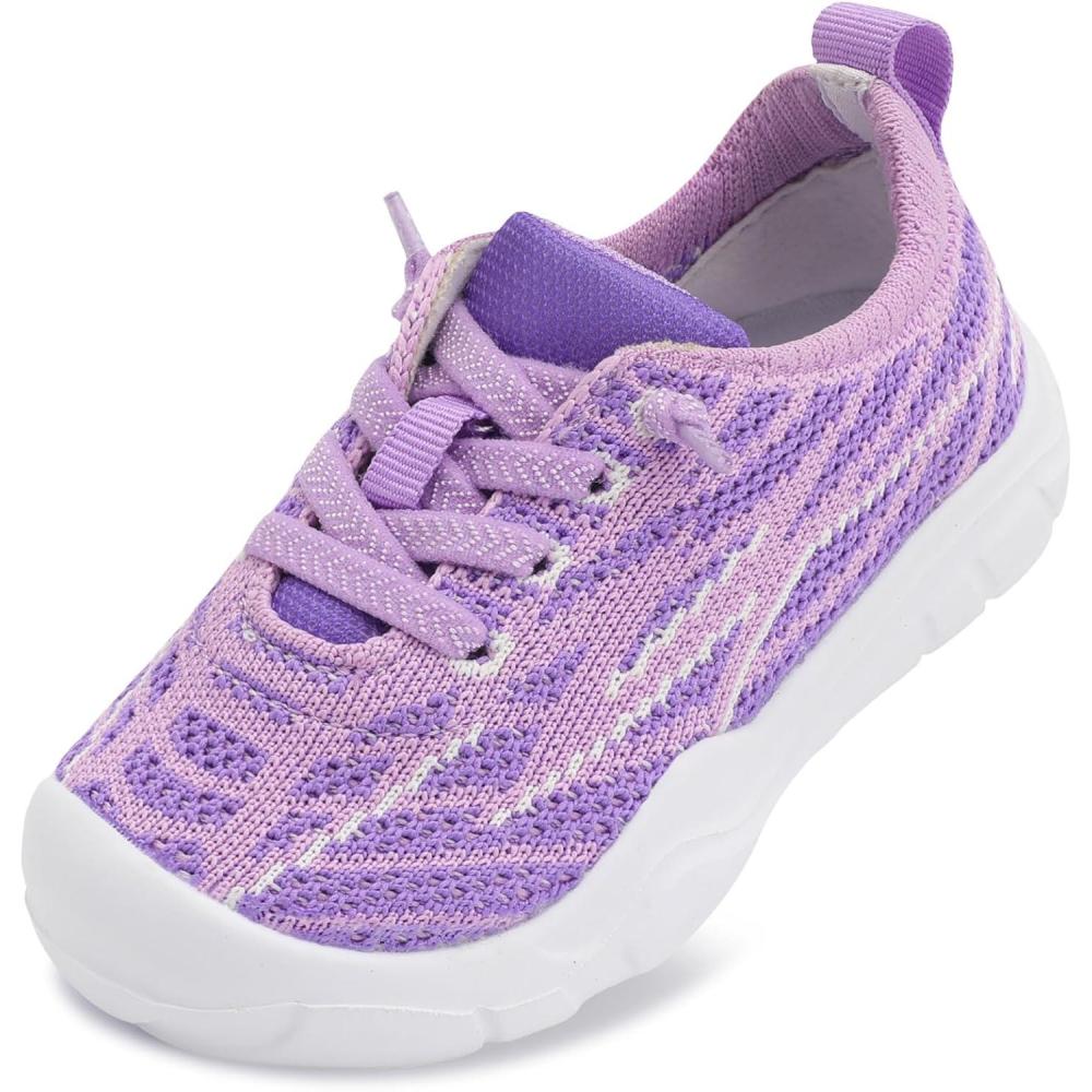 Scurtain Toddler Shoes Boys Girls Barefoot Shoes Kids Breathable Sneakers Slip on Toddler Sneakers(Purple)