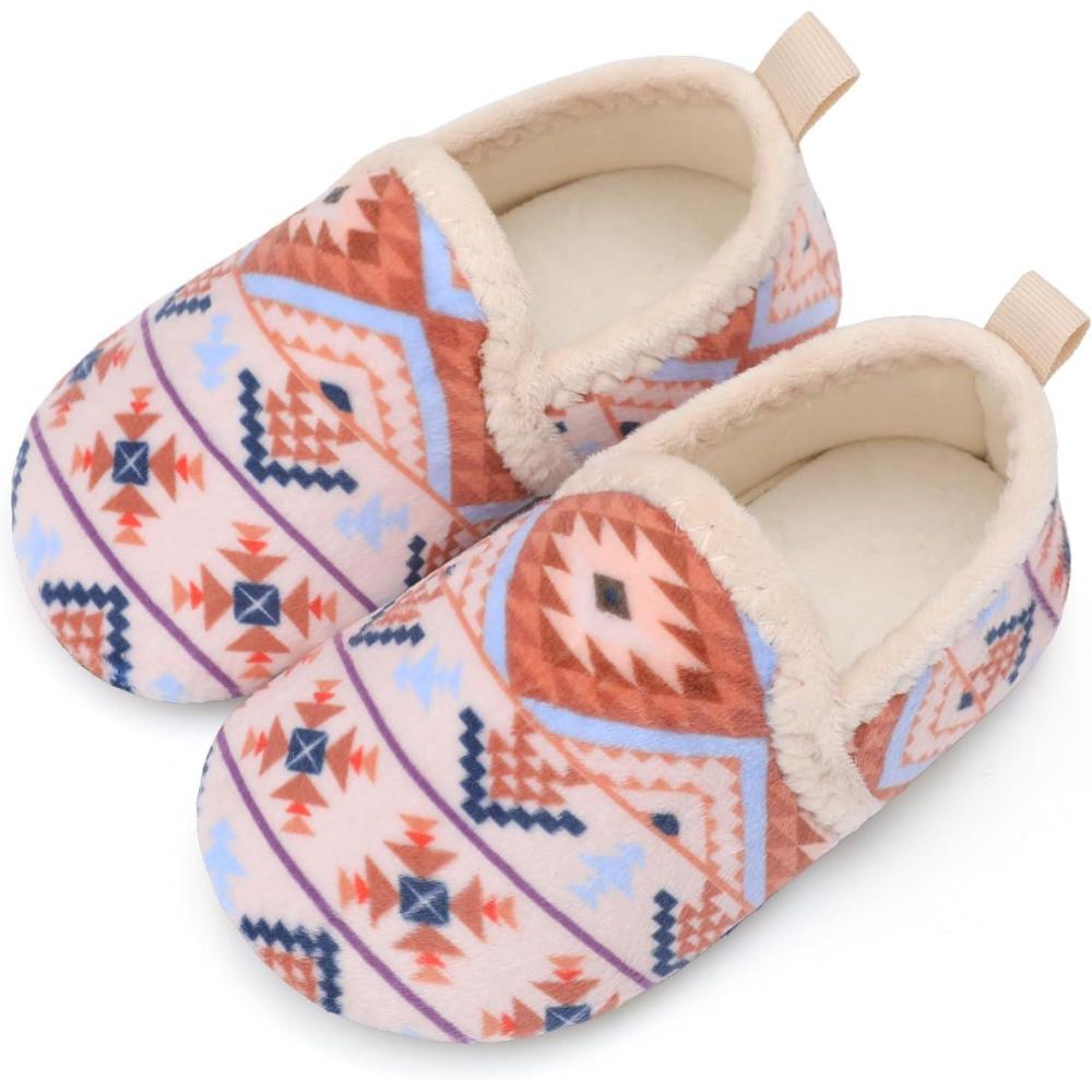 Scurtain Unisex Kids Toddler Slippers(Light Brown)