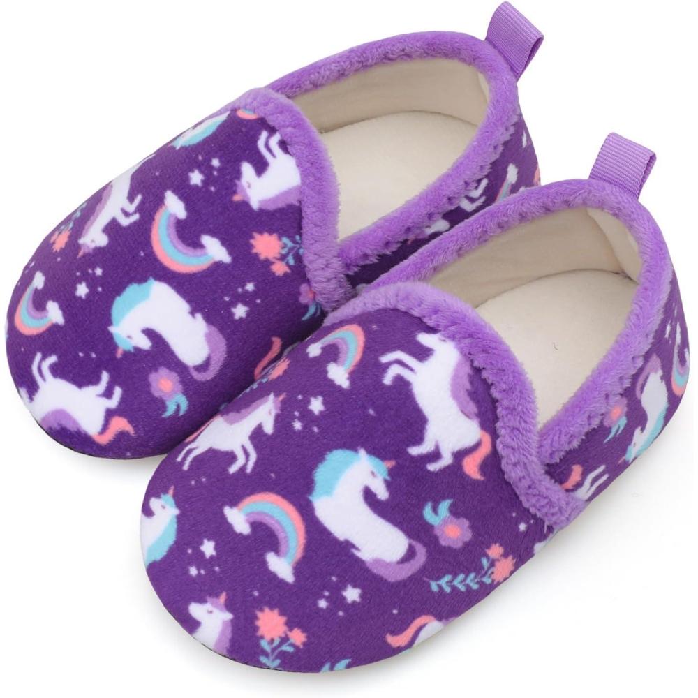 Scurtain Unisex Kids Toddler Slippers(Purple)