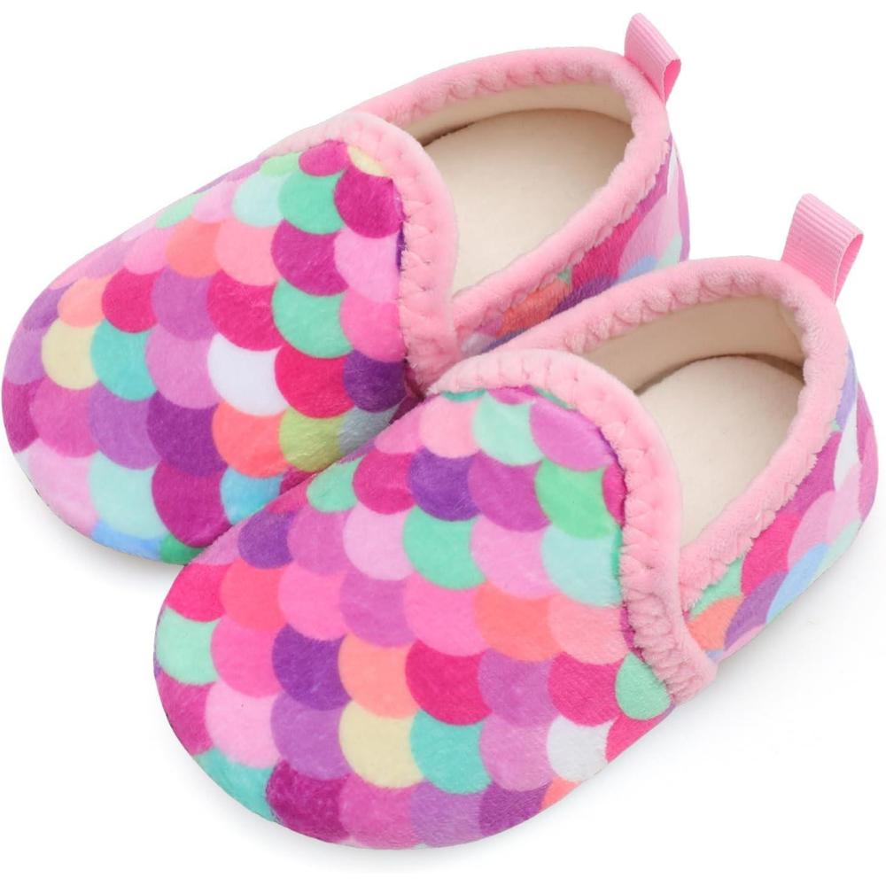 Scurtain Unisex Kids Toddler Slippers(Colorful/Circle)
