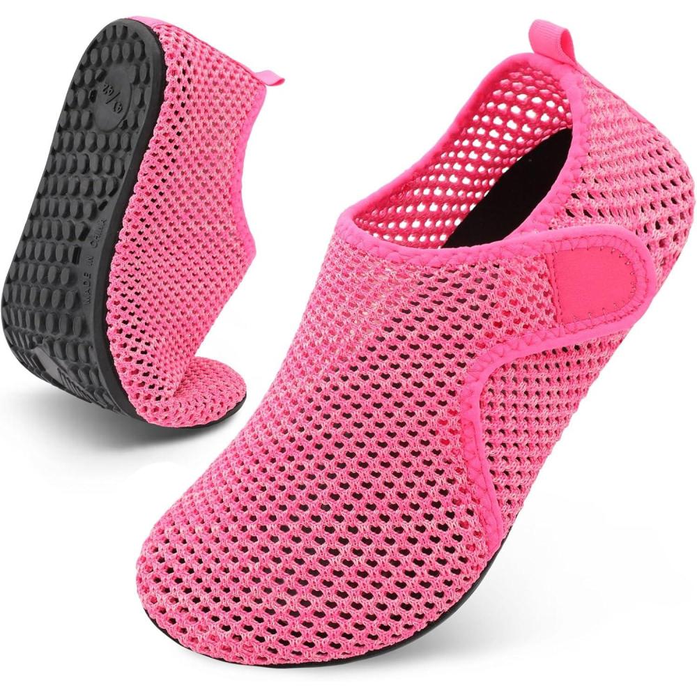 Scurtain Barefoot Water Shoes for Women Men Beach Swim Aqua Socks Summer Quick-Dry Sandals Slippers(Meshrosered)
