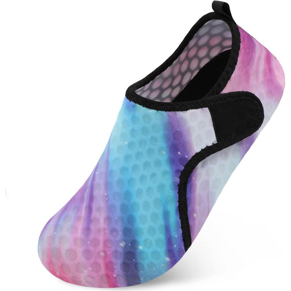Scurtain Barefoot Water Shoes for Women Men Beach Swim Aqua Socks Summer Quick-Dry Sandals Slippers(Polarlights)