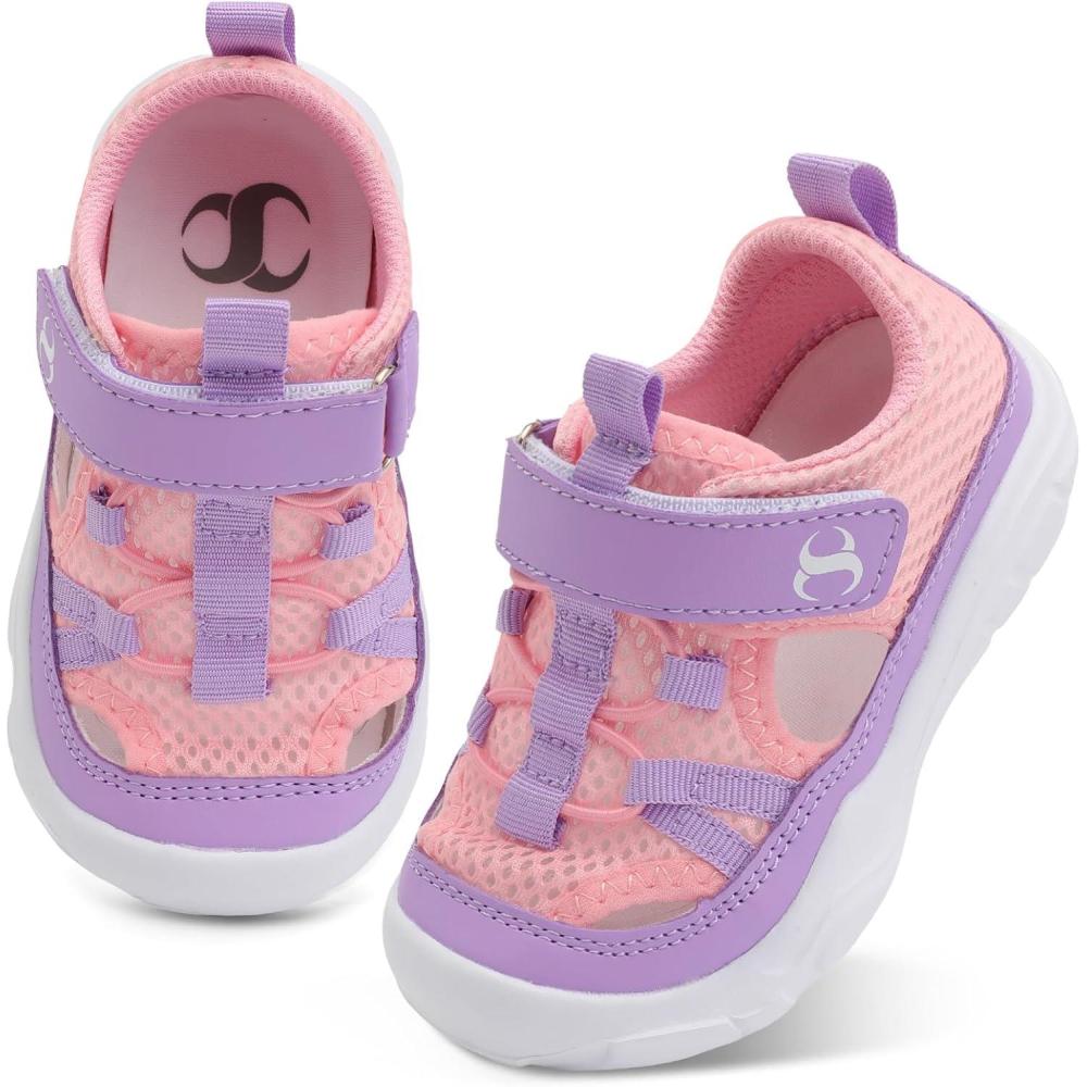 Scurtain Toddler Shoes Boys Girls Kids Sneaker Breathable Walking Shoes for Kids Boys Girls Toddler(Pink/Purple)