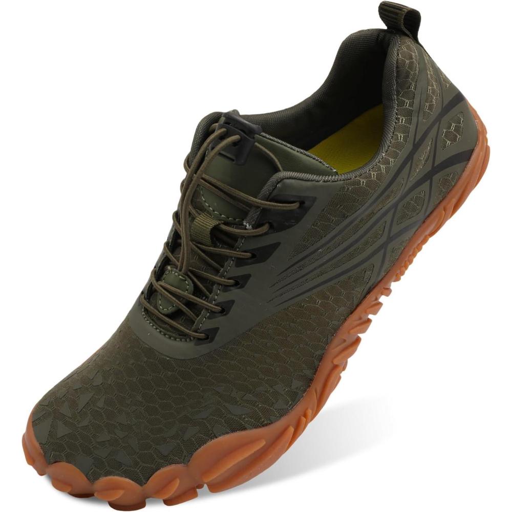 Scurtain Unisex Mens Womens Athletic Hiking Water Shoes Quick Dry Barefoot Aqua Shoes Swim Shoes Beach Shoes with Drainage(Green)