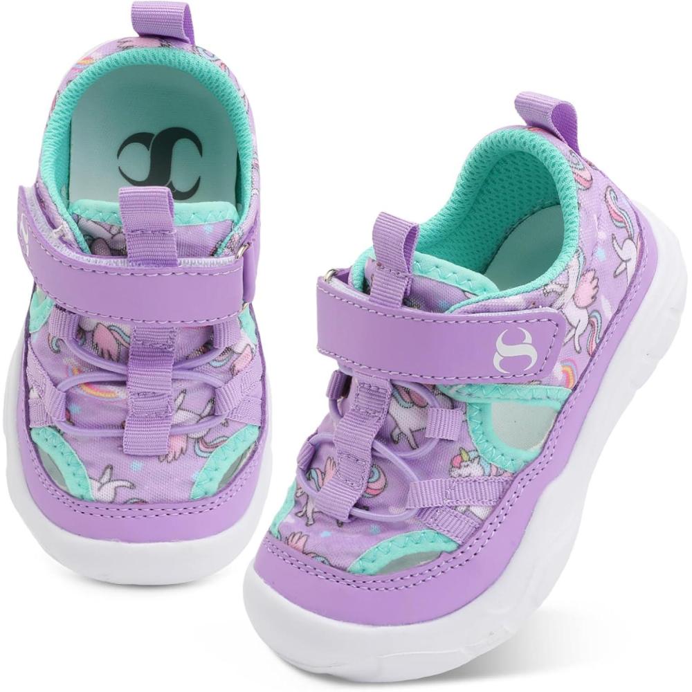 Scurtain Toddler Shoes Boys Girls Kids Sneaker Breathable Walking Shoes for Kids Boys Girls Toddler(Purple/Elf)