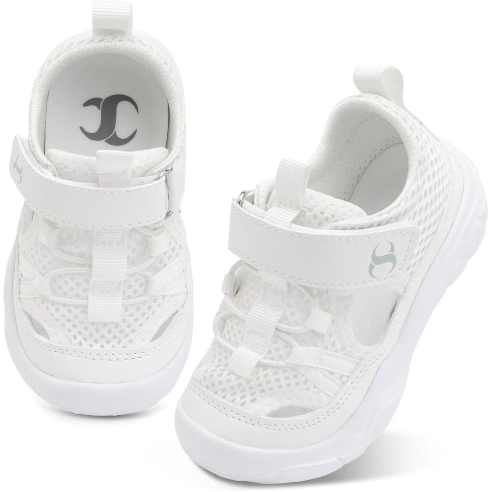 Scurtain Toddler Shoes Boys Girls Kids Sneaker Breathable Walking Shoes for Kids Boys Girls Toddler(White)