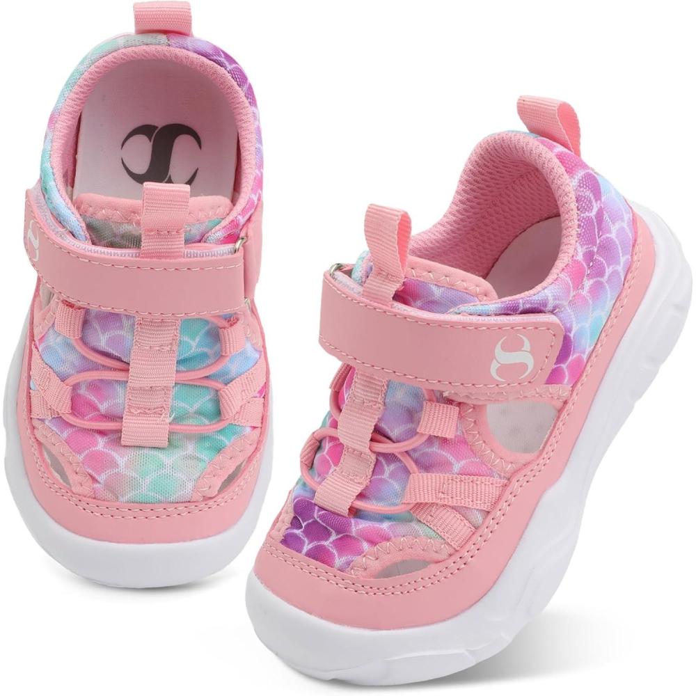 Scurtain Toddler Shoes Boys Girls Kids Sneaker Breathable Walking Shoes for Kids Boys Girls Toddler(Pink/Scale)