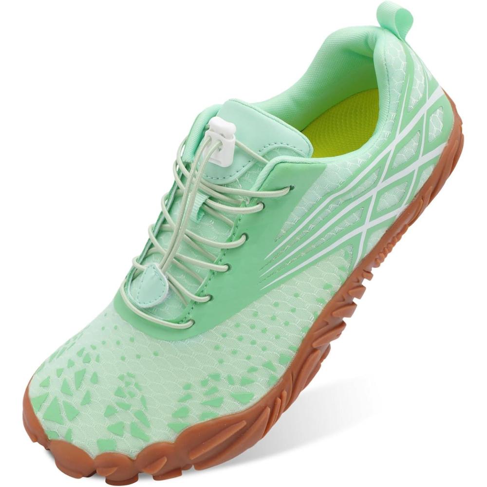Scurtain Unisex Mens Womens Athletic Hiking Water Shoes Quick Dry Barefoot Aqua Shoes Swim Shoes Beach Shoes with Drainage(Light Green)