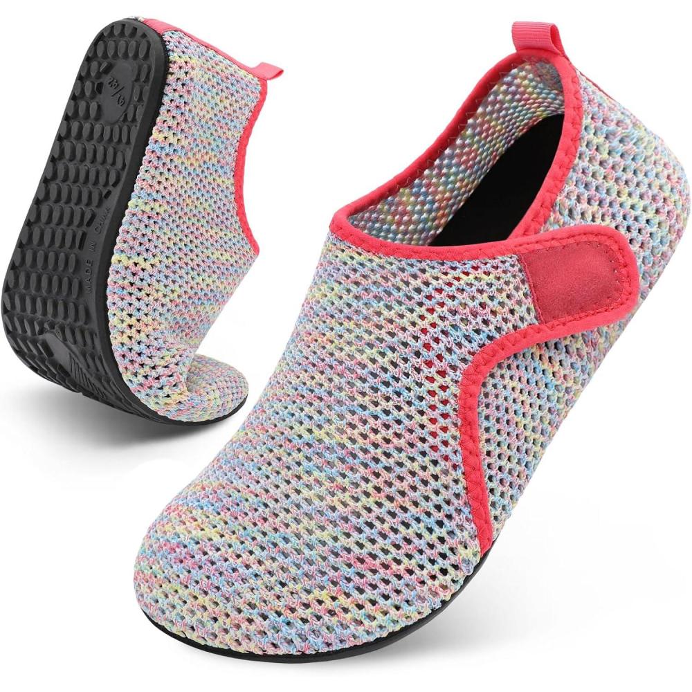 Scurtain Barefoot Water Shoes for Women Men Beach Swim Aqua Socks Summer Quick-Dry Sandals Slippers(Meshmixcolor)