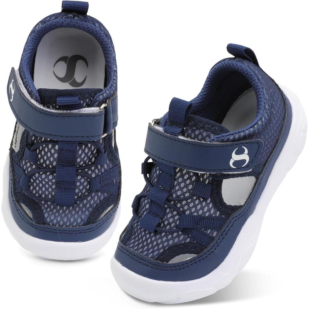 Scurtain Toddler Shoes Boys Girls Kids Sneaker Breathable Walking Shoes for Kids Boys Girls Toddler(Navy)