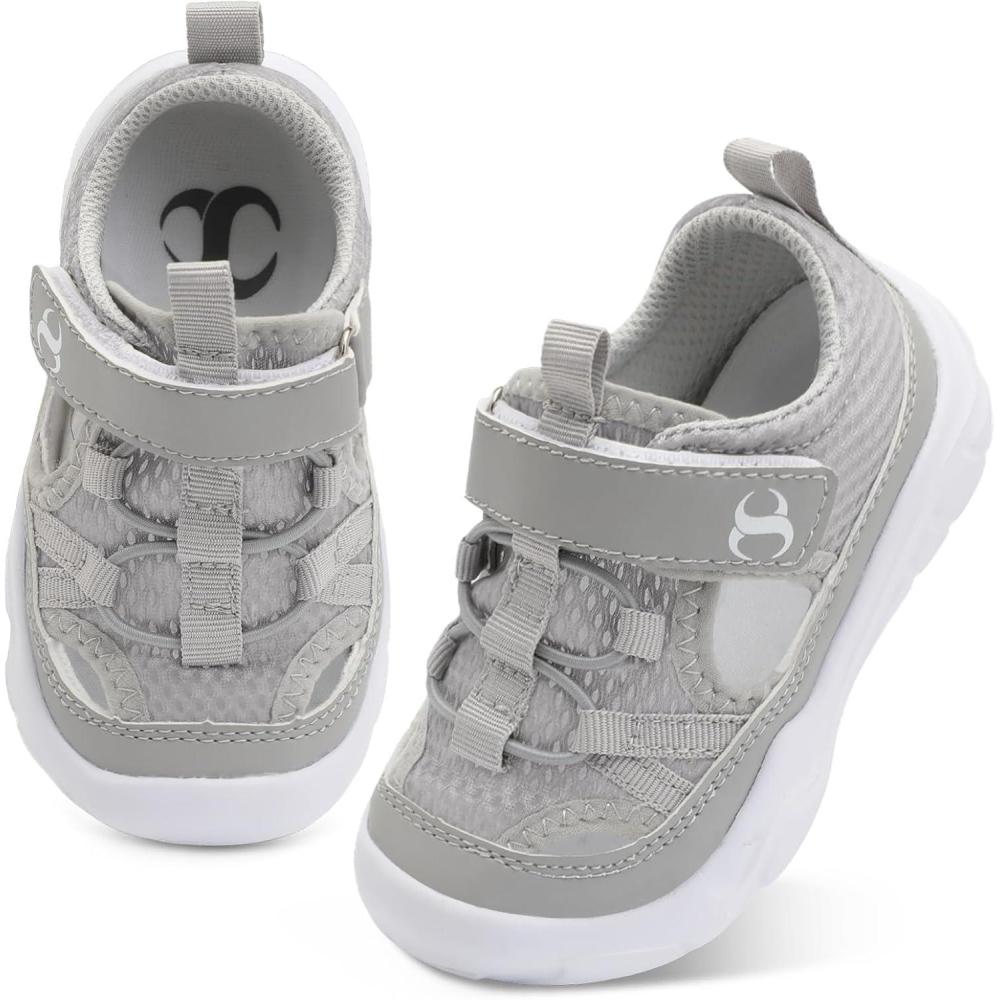 Scurtain Toddler Shoes Boys Girls Kids Sneaker Breathable Walking Shoes for Kids Boys Girls Toddler(Grey)