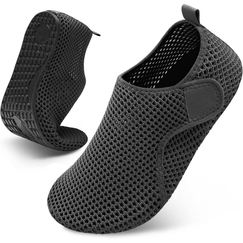 Scurtain Barefoot Water Shoes for Women Men Beach Swim Aqua Socks Summer Quick-Dry Sandals Slippers(Meshgrey)