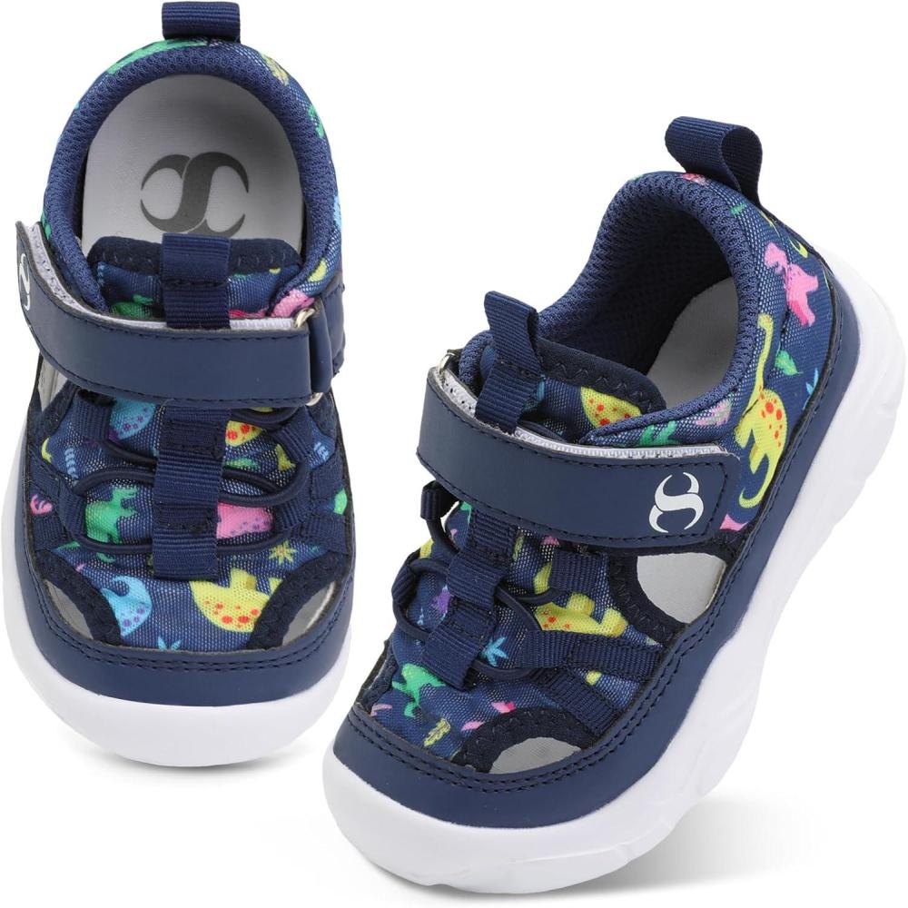 Scurtain Toddler Shoes Boys Girls Kids Sneaker Breathable Walking Shoes for Kids Boys Girls Toddler(Blue/Dinosaur)