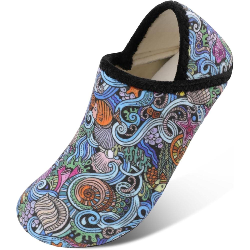 Scurtain Unisex Adults Rubber Sole Slippers(Colorful/Boho)