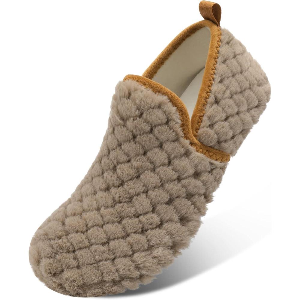 Scurtain Unisex Adults Rubber Sole Slippers(A Dark Brown)