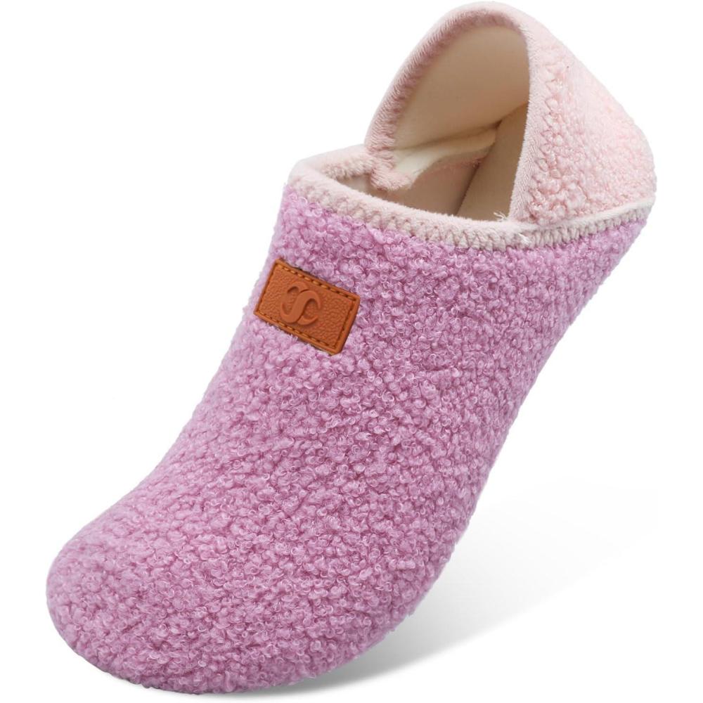 Scurtain Unisex Adults Rubber Sole Slippers(A Pink)