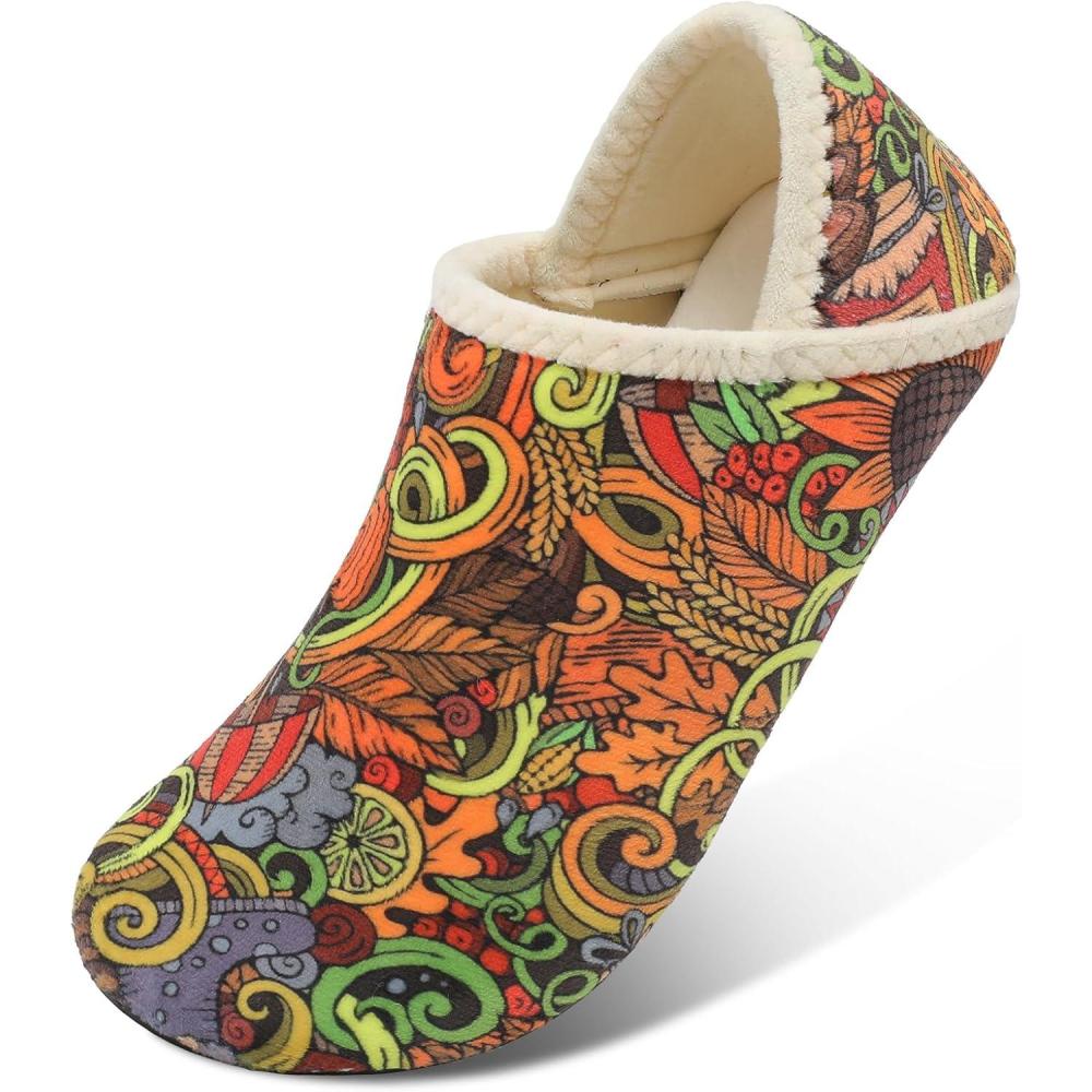Scurtain Unisex Adults Rubber Sole Slippers(Colorful/Paint)