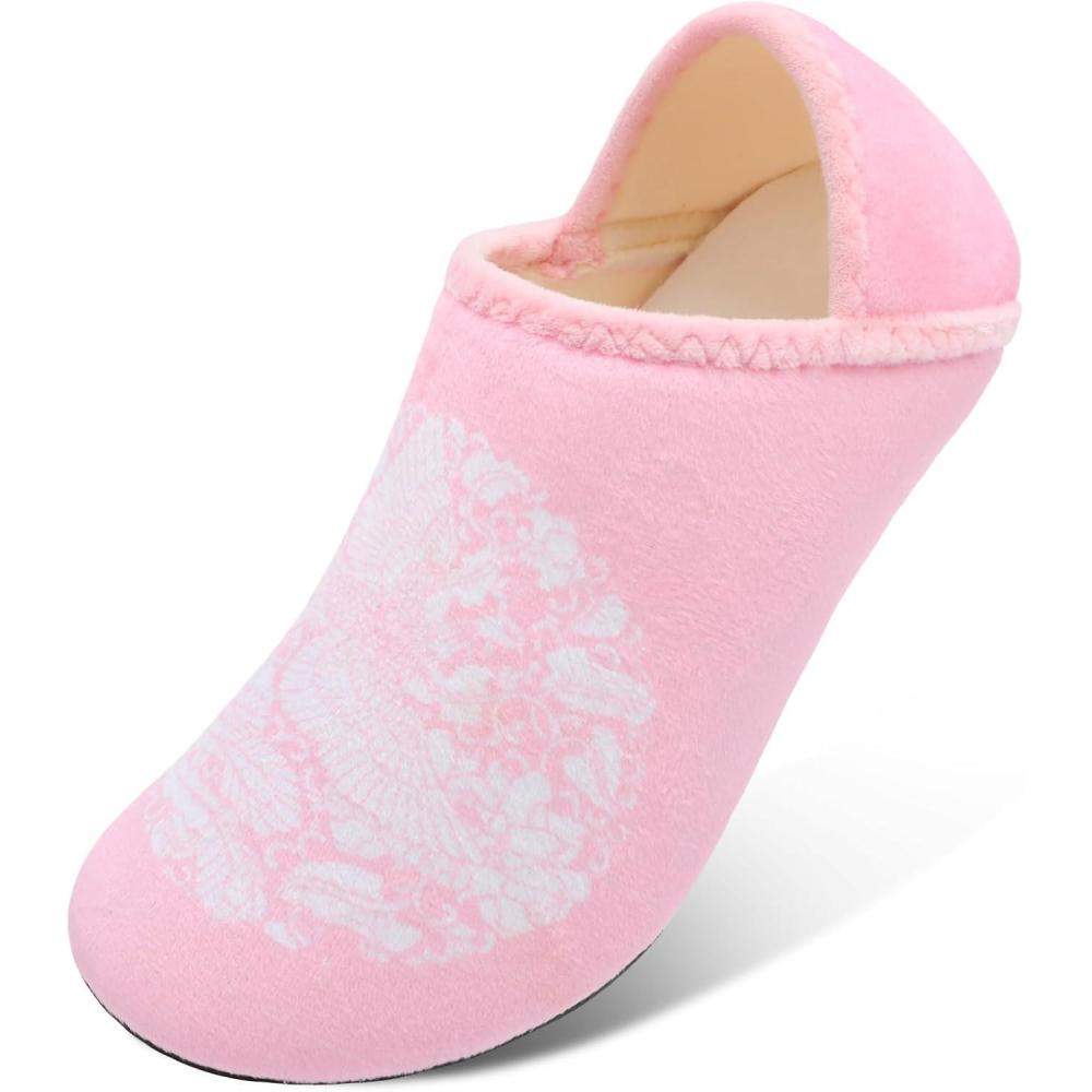 Scurtain Unisex Adults Rubber Sole Slippers(Pink/Phoenix)