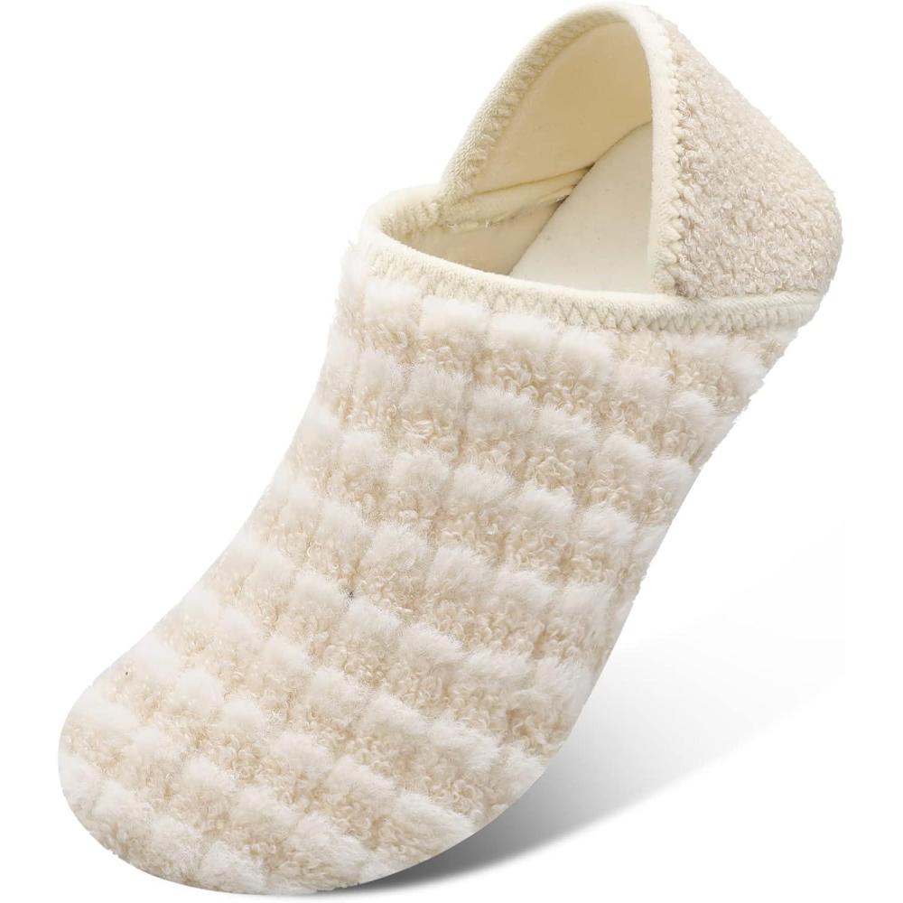 Scurtain Unisex Adults Rubber Sole Slippers(Beige/Fusion)